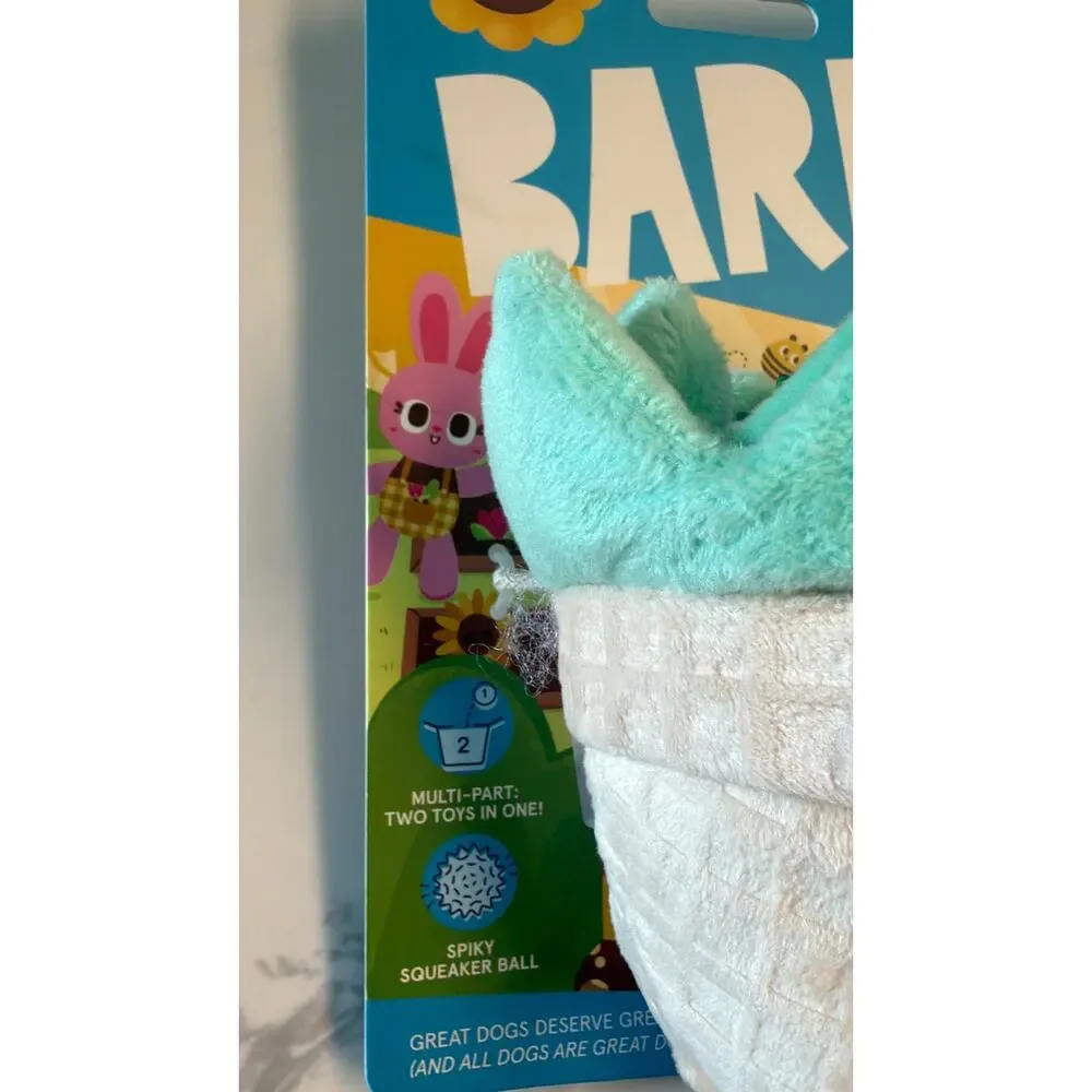 BARK Barkyard Garden Suki Succulent Dog Toy Plush Spiky Squeaker Ball NWT